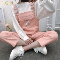 jumpsuits women popular strap playsuits students korean style womens new bf slim cartoon kawaii pocket ankle length leisure chic