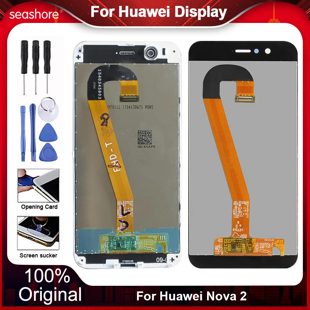 Pantalla t&aacute;ctil Original para Huawei Nova 2, piezas de repuesto de digitalizador LCD, PIC-AL00, PIC-LX9-0