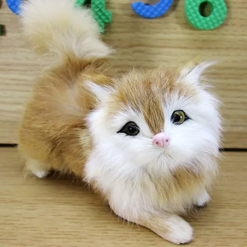 

White Cute Kids Stuffed Animals Plush Doll Simulated Realistic Pillow Funny Cat Decor Home Transportin Gato Car Ornament KK6FZM