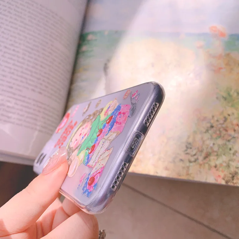 

Transparent painted silicone phone case for iPhone11 12Pro Max mini X XR XS XSMax 8 7PluS anti-drop protective back cover