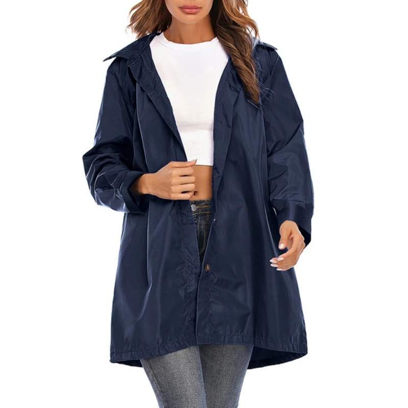 Женский легкий дождевик Женская водонепроницаемая уличная куртка с капюшоном