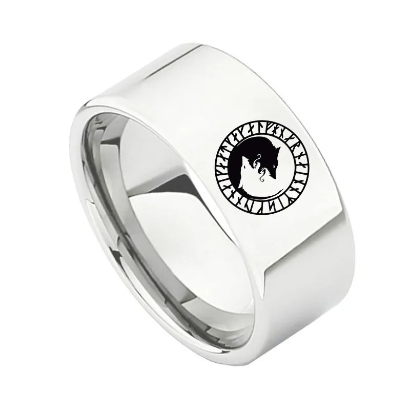Винтаж Нержавеющая сталь Викинг-Волк кольца в байкерском стиле Вечерние