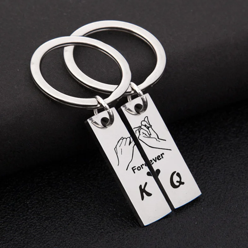 Металлический брелок с гравировкой Король Королева навсегда любовь брелки