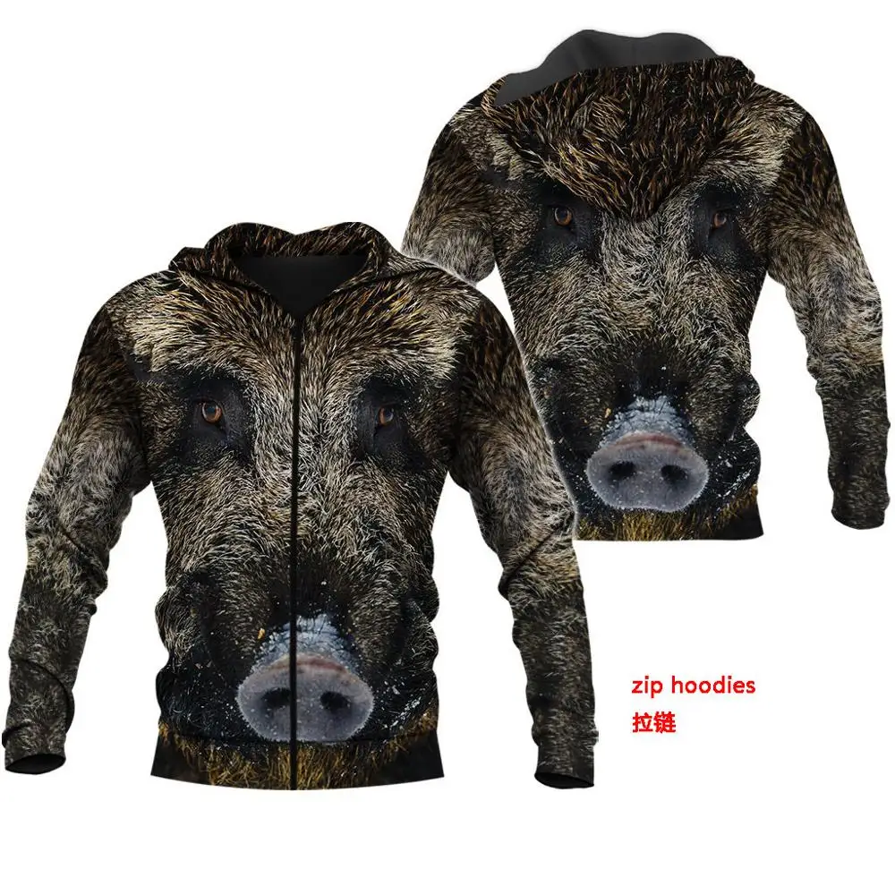 zip hoodies PLstar Космос кабан Охота 3D по всей поверхности печатных рубашки 3D печать Толстовка/молния Человек Женщины Джунгли Охота Кабан - Цвет: zip hoodies