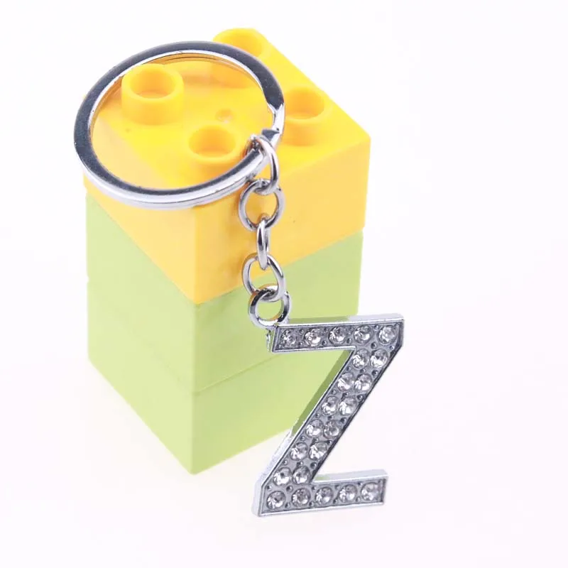 2 шт. A~ Z 3," сплав алфавит буквы брелок Полный Стразы брелок DIY аксессуары