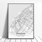 Дубай Абу Даби Шарджа Объединенные Арабские Эмираты художественная живопись на холсте карта гостиной искусство