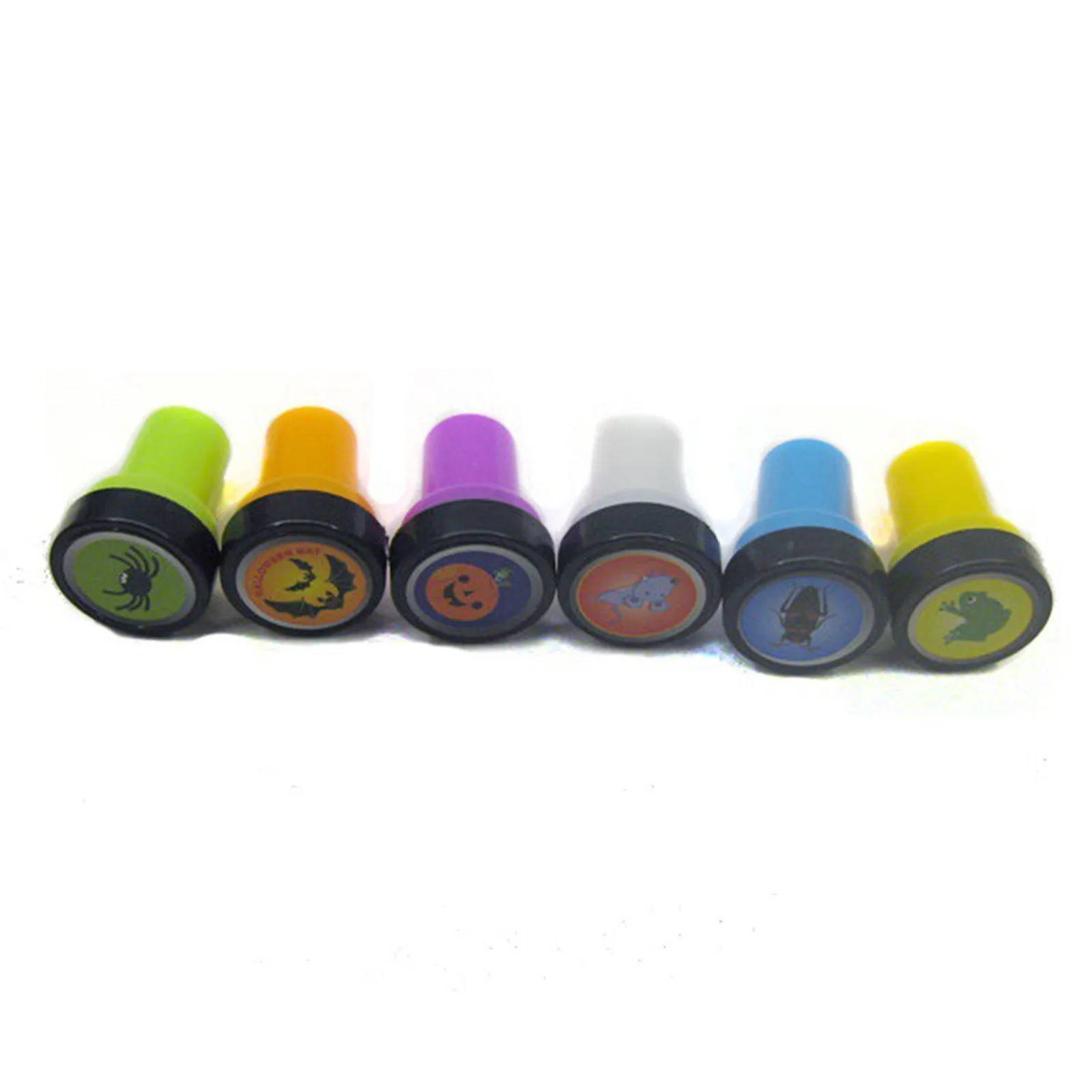 Sello de dibujos animados para ni&ntilde;os, pintura de Halloween DIY, suministros para guarder&iacute;a, decoraci&oacute;n de &aacute;lbum de fotos, estampadora de &aacute;lbum de recortes, 10ML # F, 6 uds.-3