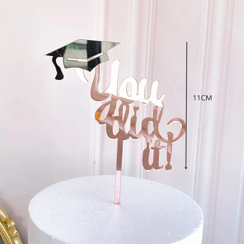 

Dessert Celebration Acrylic Cupcake Graduation Cake Flag Class of 2021 College Cake Decor Graduation Cake Topper Wholesale