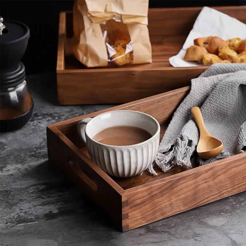 

Musowood Walnut Wooden Serving Tray with Handle