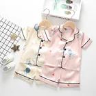 Корейская версия детских пижам, комплект, летняя Домашняя одежда с коротким рукавом и принтом мышки, детские пижамы, топы + шорты, пижама детская 50