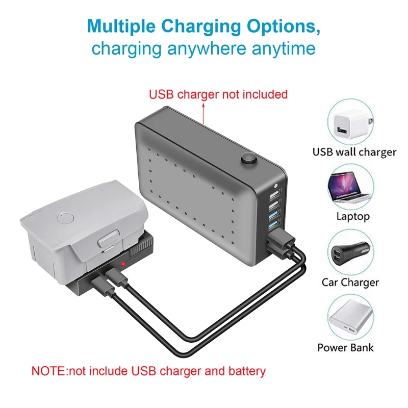 

Multiple Car Charger Compatible for dji-Mavic Air 2 Drone Accessories Fast Charging Cable Rapid Quick Charge 3.0