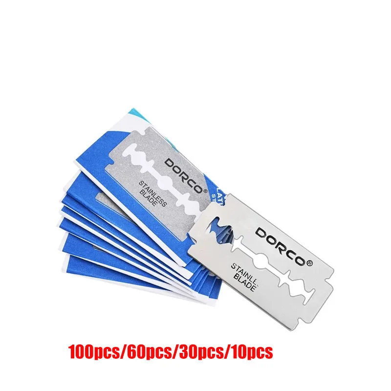 

100/60/30/10pcs Double-sided Razor Blade Stainless Steel Razor Blades Men Shaving Razor Shaver Manual Razor Blade Shaving Tool