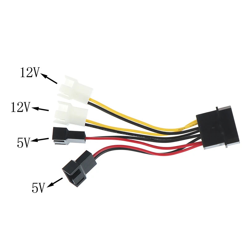 

1Pc 4Pin to 3Pin Fan Power Cable Adapter 12v*2 / 5v*2 for Computer Cooling Fan Cables for CPU PC Case Fan