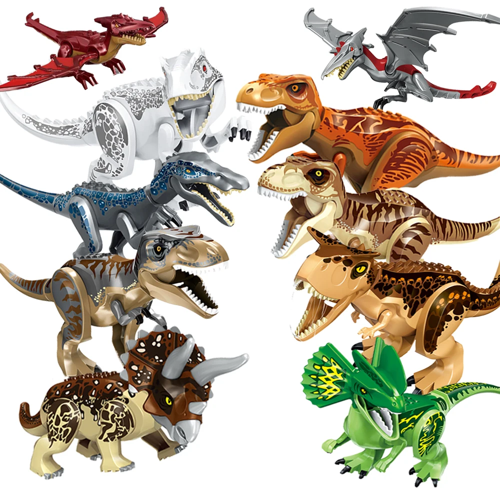 Jurassic World 2 Building Bricks Figurine Dinosaure Construction Block Figures Indominus Tyrannosaurus T-Rex Kids Birthday Toys