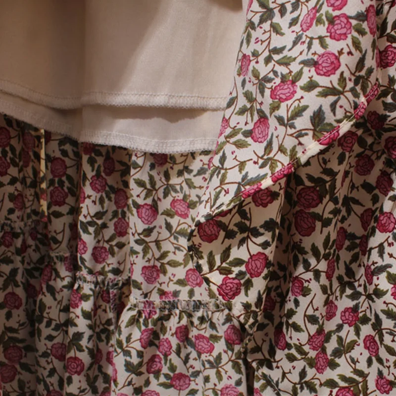 

Korean Style Floral Skirt Women Elastic Waist Chiffon Summer Skirts Womens Fashion Ladies Maxi Long Pleated Skirt Faldas C6194