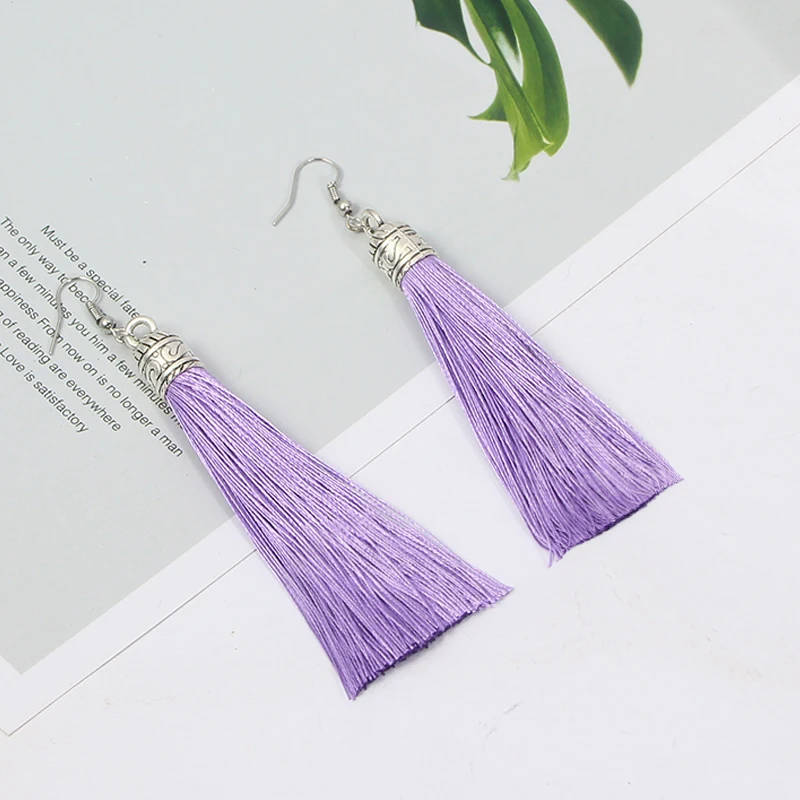 Qtian сережки с кисточками Boho pendientes mujer moda длинные серьги для женщин винтажные Висячие свадебные серьги, ювелирные изделия oorbellen