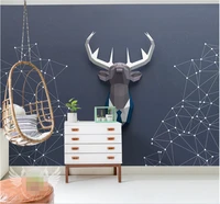 milofi nordic geometry abstract elk art living room bedroom wallpaper professional custom waterproof 8d wall cloth