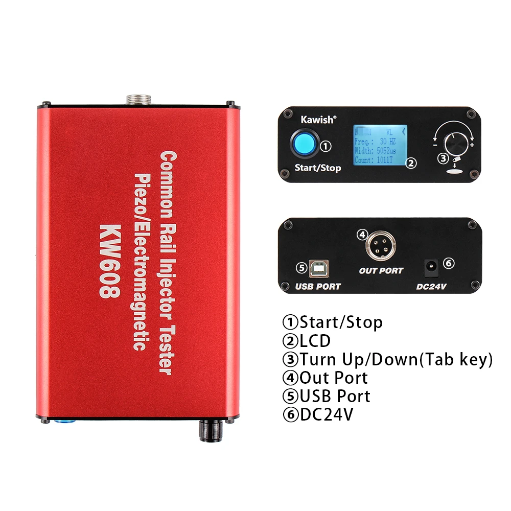 Тестер форсунок Common rail KW608 многофункциональный дизельный USB тестер Rail S60H |