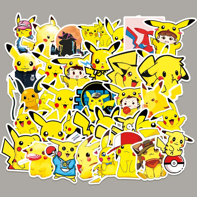 

54PCS/Set Anime Pokemon Sticker Luggage Motorcycle Laptop Waterproof Pikachu Graffiti Stickers For Kids Birthday Gift