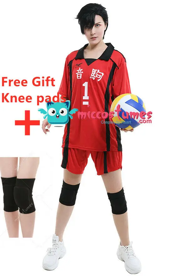 

Haikyuu! Nekoma High School NO.1 Kuroo Tetsuro костюм для косплея с наколенниками