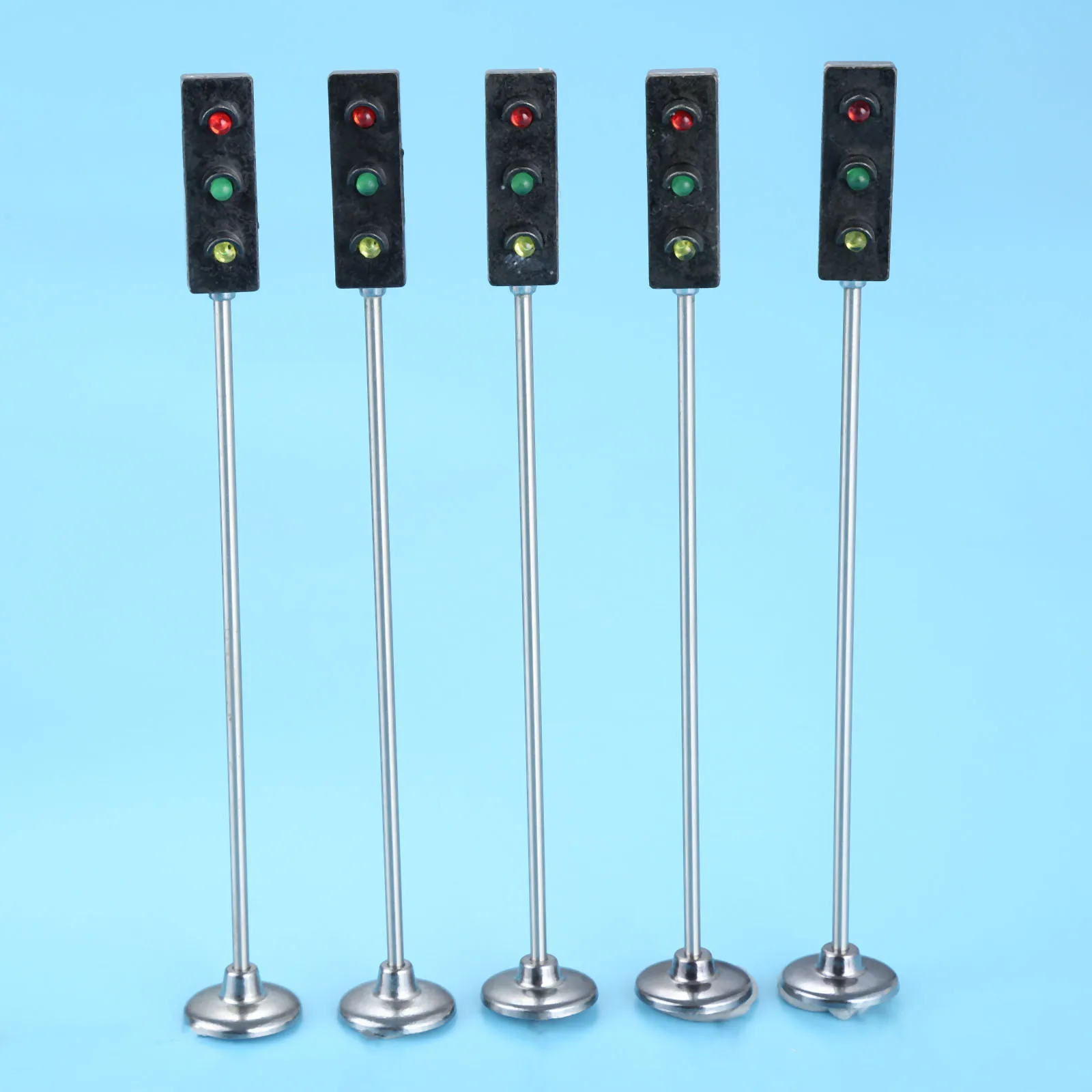 5 шт. модельные лампы светодиодный светофор зеленый свет Металлическая лампа