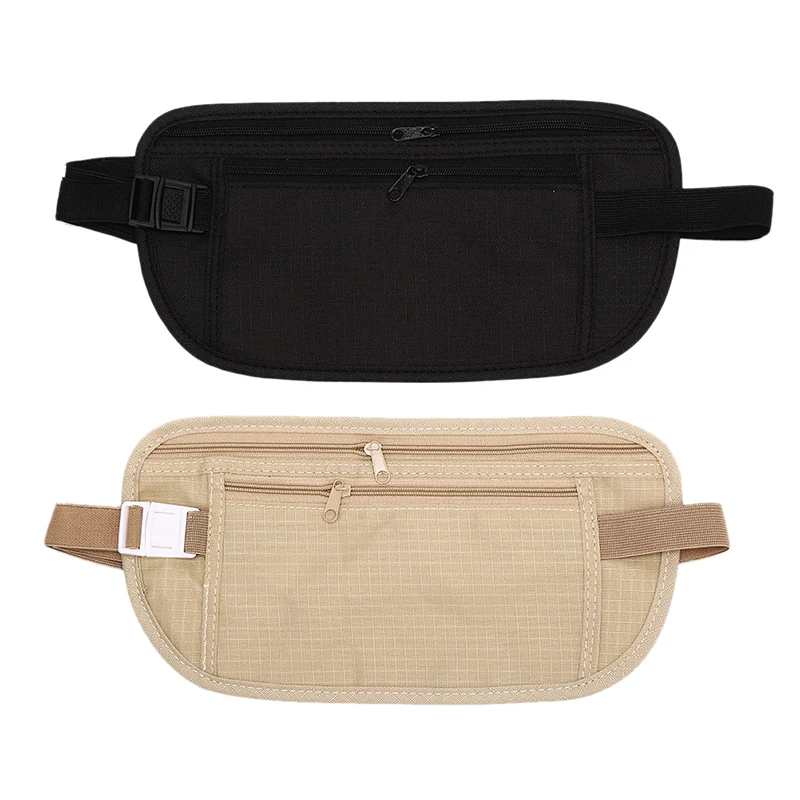 Ультратонкая поясная сумка со скрытыми карманами на пояс для паспорта денег