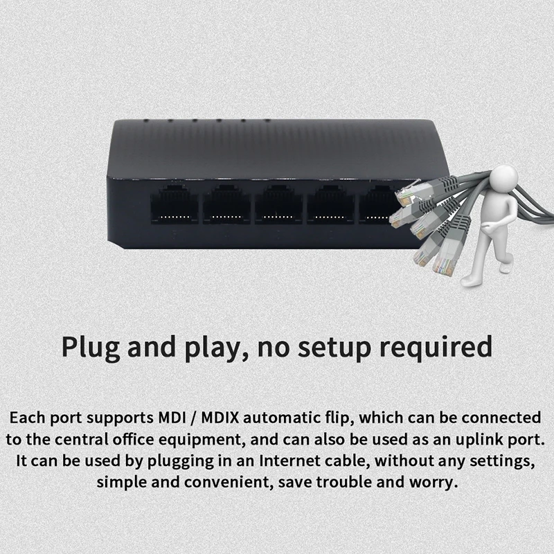 TD GLSG105 5*10/100/1000 Мбит/с Порты коммутатор Gigabit настольный Поддержка POE Камера