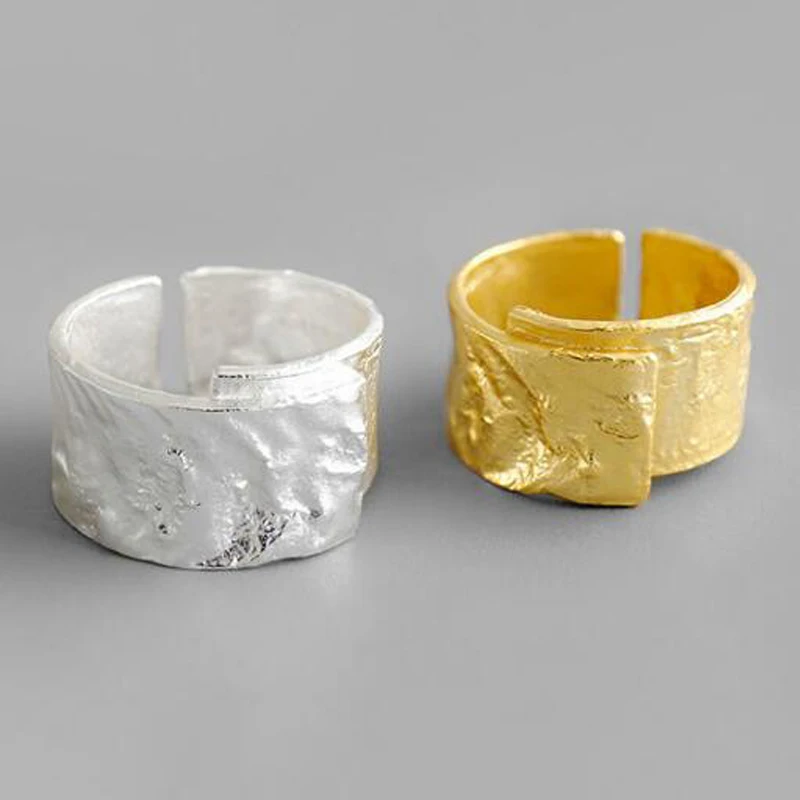 Посеребренные несимметричные кольца на палец модные простые геометрические