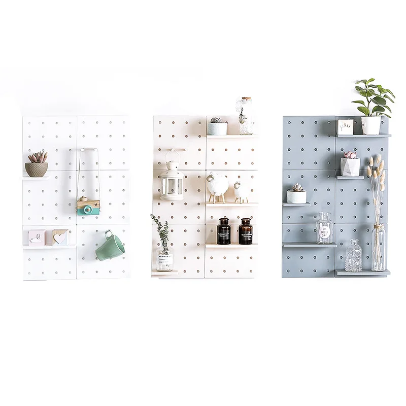 

Wall Hanging Kitchen Storage Rack Paste Round Hole Board Placstic Storage Shelf Folding Rack Spice Wall Mounted Type Plastic