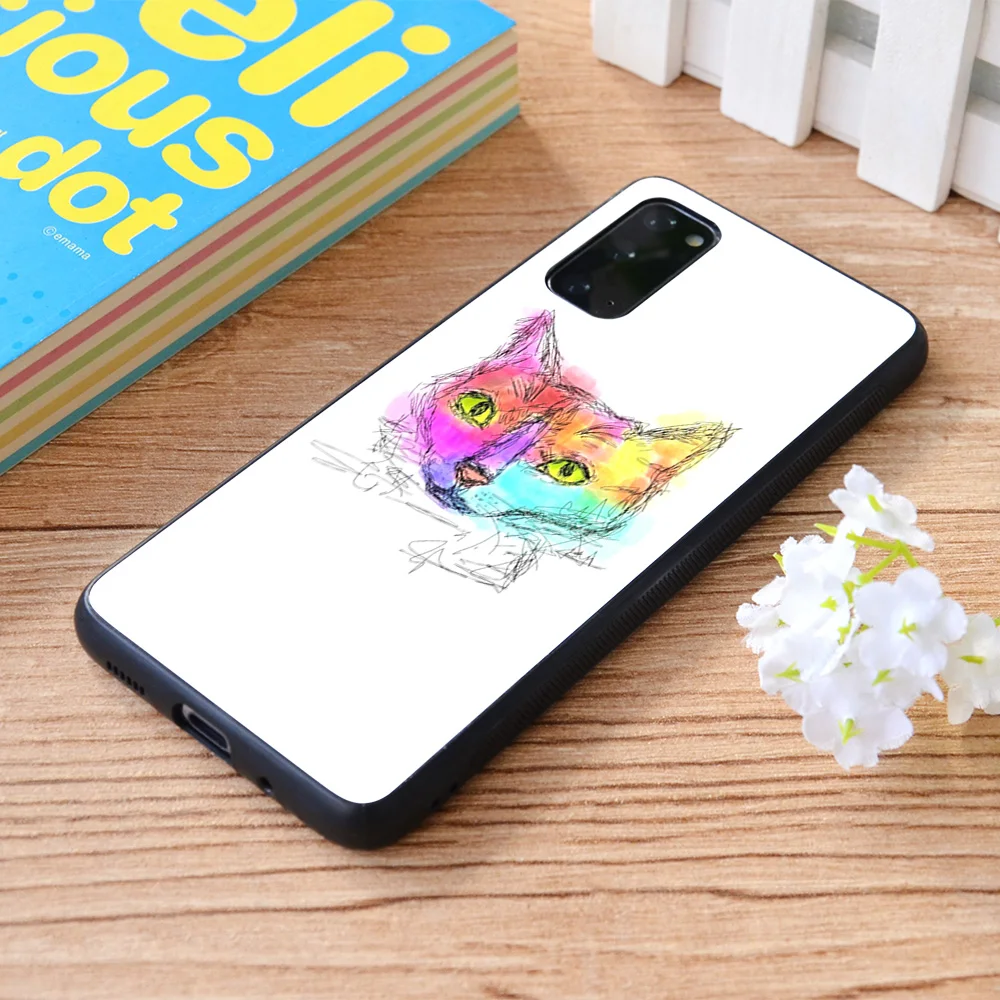 

For Samsung Galaxy polychromatic cat Soft TPU border Samsung Galaxy Case