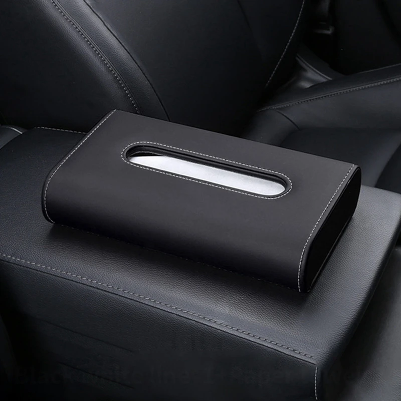 

Leather PU Car Tissue Box Cover Holder Paper Towel Cover Household Tissue Boxes Auto Interior Storage Decoration