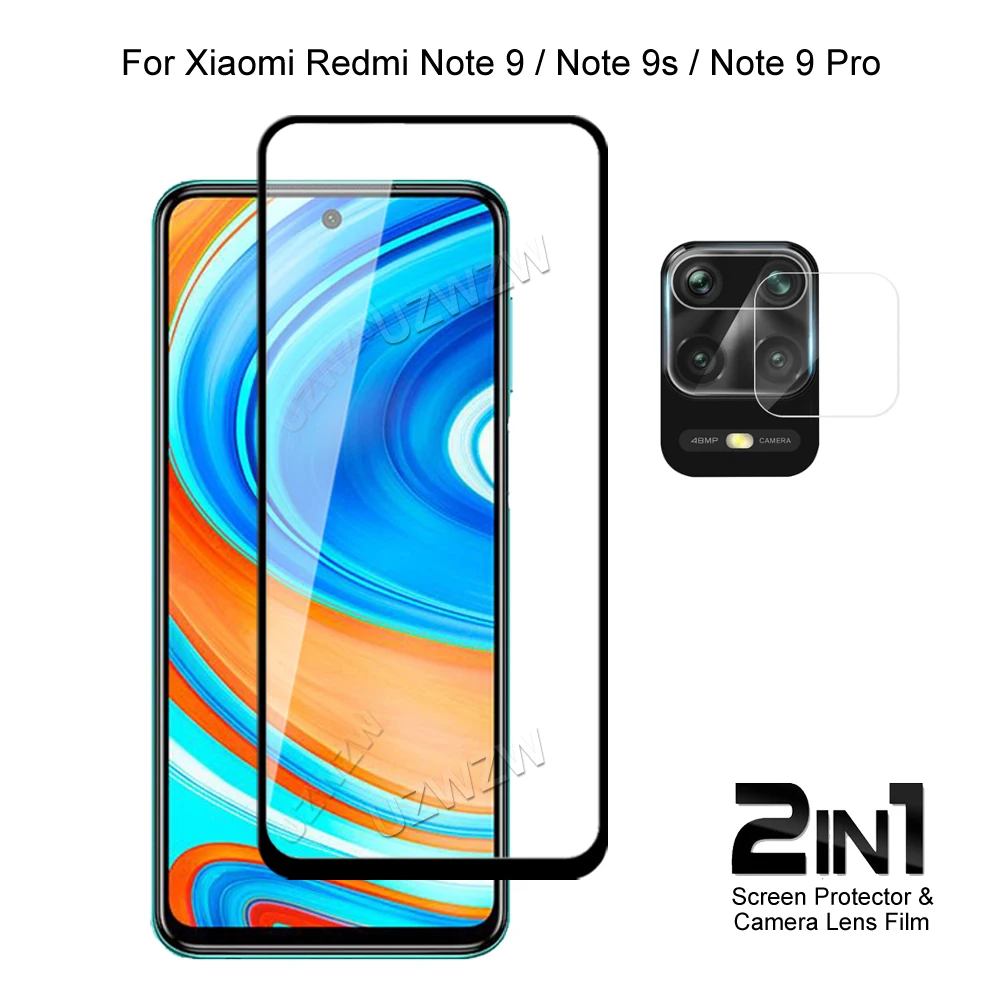 

For Xiaomi Redmi Note 9 Pro 9s Camera Lens Protecting Film & Full Coverage Protective Tempered Glass Phone Screen Protector
