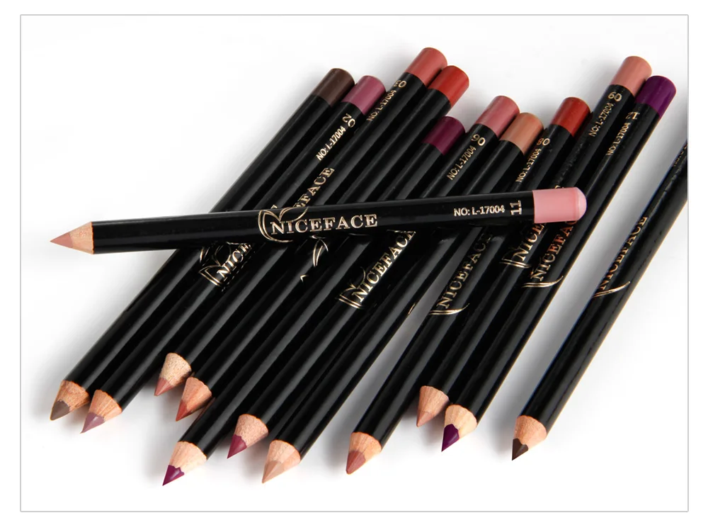 

12 Colors Lip Pencils Matte Lipliner Waterproof Smooth Colorful Silk Nude Lipstick Pen Long Lasting Pigments Lip Makeup TSLM1