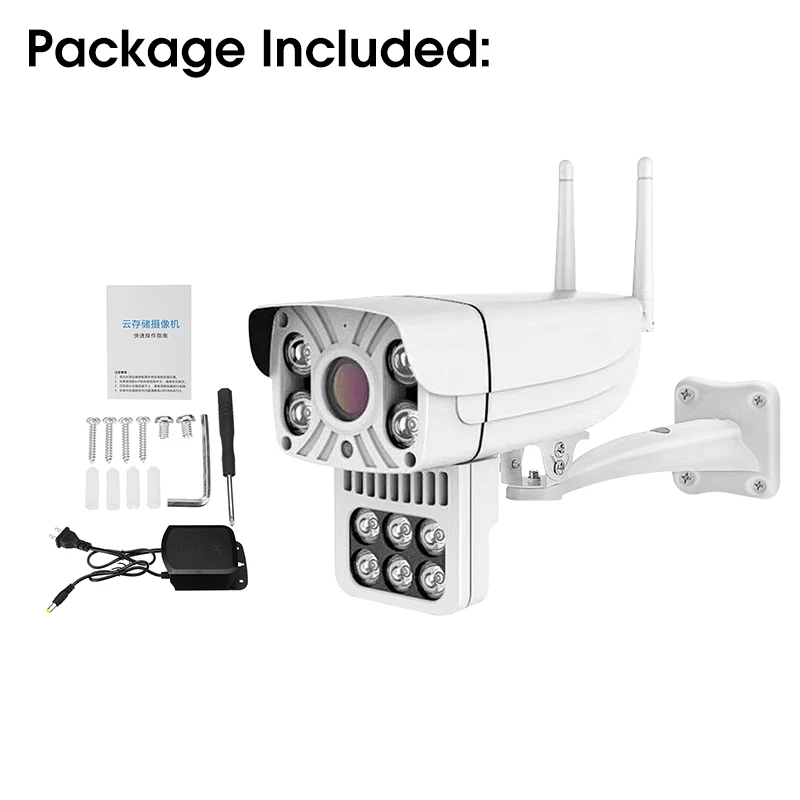 

1080P Outdoor Smart IP Camera Full Color Night Vision Automatic Tracking IP66 Waterproof Speed Dome Two-way Audio Monitor CCTV