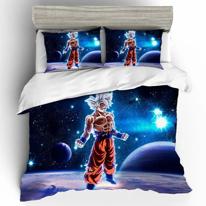 Dragon Ball постельное белье из хлопка домашний текстиль постельное белье высокого качества 3D комплект постельного белья королевского размера детское постельное белье Комплект пододеяльника 2 человека