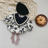 newborn cotton bodysuit infant linen overalls jumpsuit toddler girl clothes 2021 korean long sleeve baby floral romper outfits
