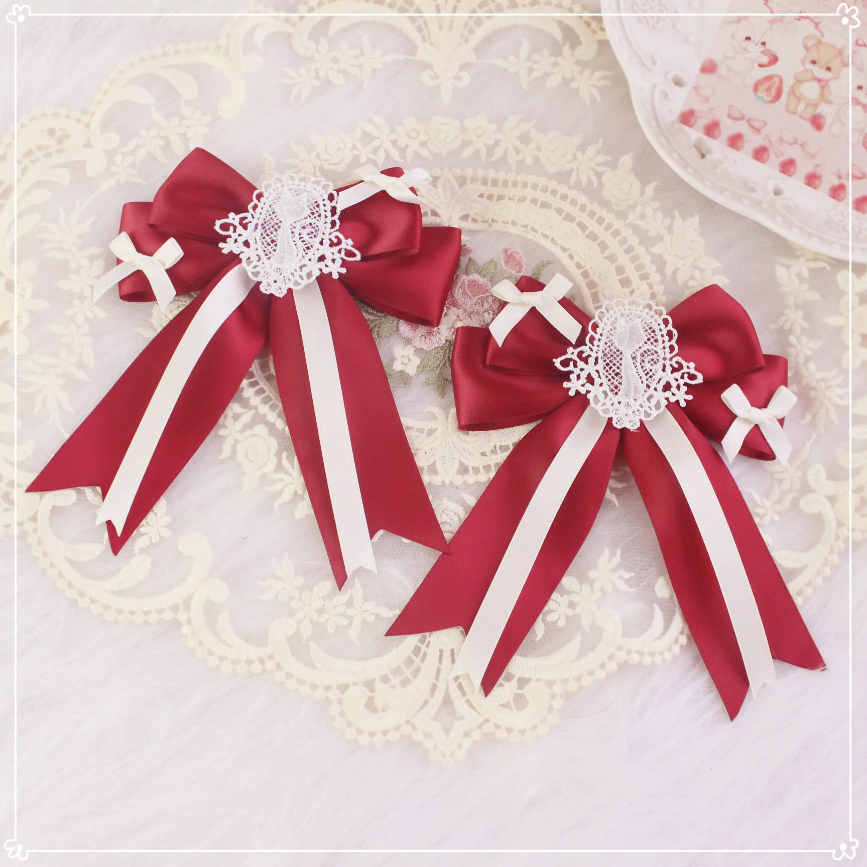 

Entirely Handmade Multi-color Lolita Cat Side Clip Accessories Lolita Versatile Headdress Double Ponytail a Pair of Hairclips