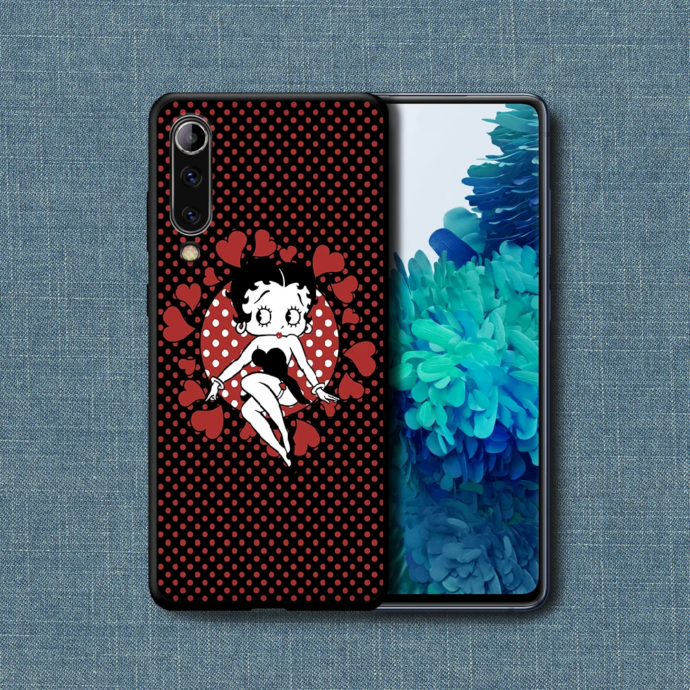 

Betty Boop Cartoon Brand Phone Case For Xiaomi Mi Note 10 A3 9 MAX 3 A2 8 9 Lite Pro Ultra black Coque Silicone Etui Painting