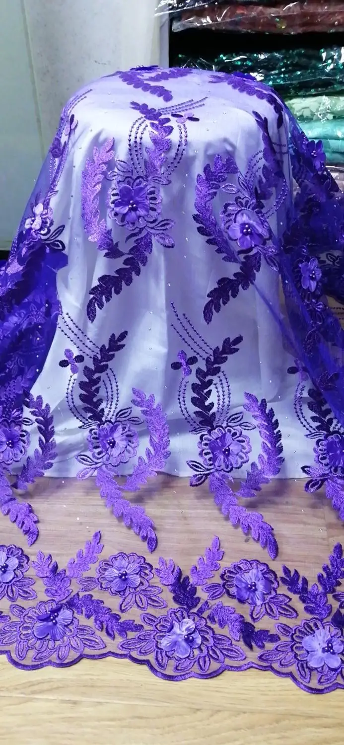 

Five yards African Lace Fabric 2020 High Quality Nigerian French Wedding Dress