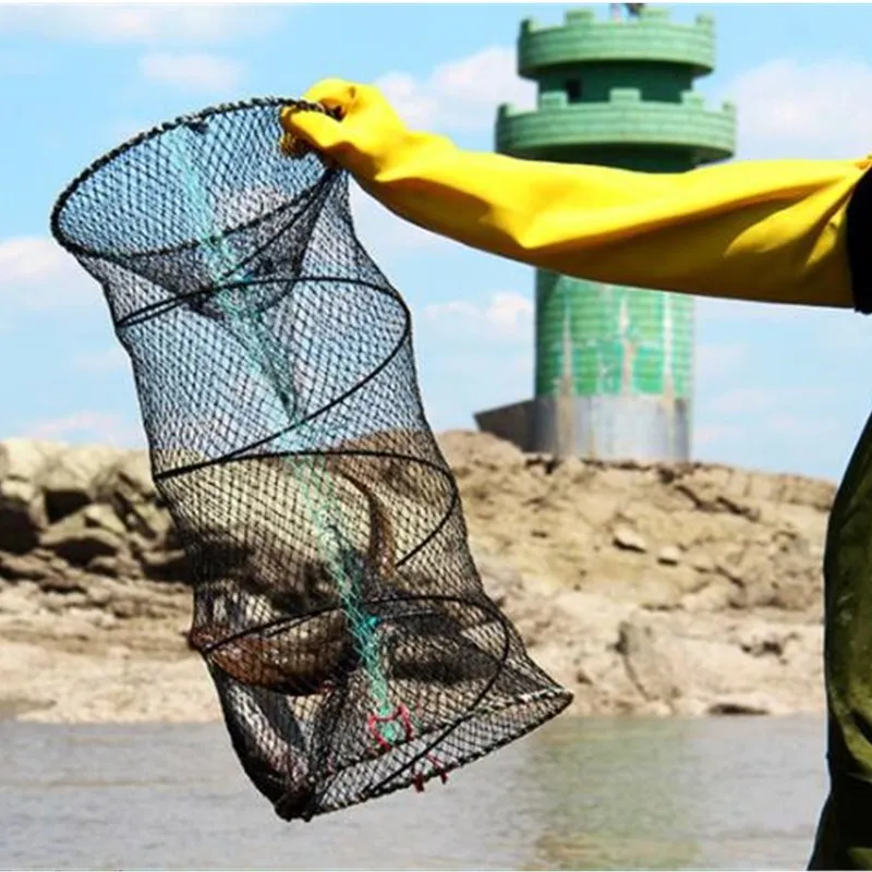 Outdoor Automatic Folding Fish Trap Fishing Net Foldable Cast Net Landing Bait Net Crab Shrimp Crab Fish Crayfish Cat Fish