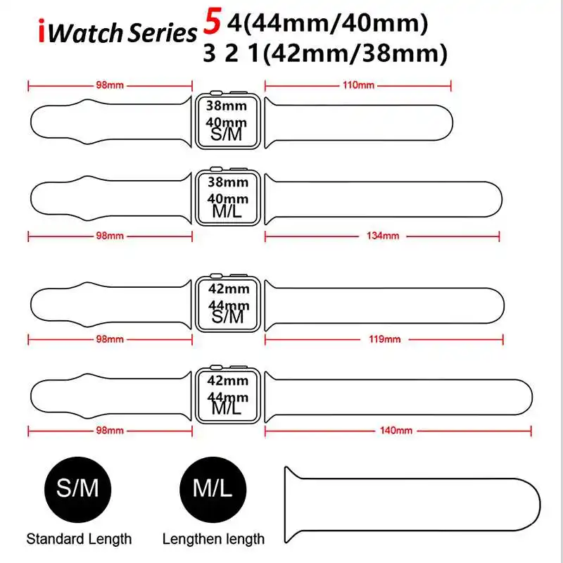 Silicone Strap For Apple Watch Band 44mm 40mm 38mm 42mm Rubber Belt SmartWatch Bracelet WatchBand For iWatch Series SE 6 5 4 3 2