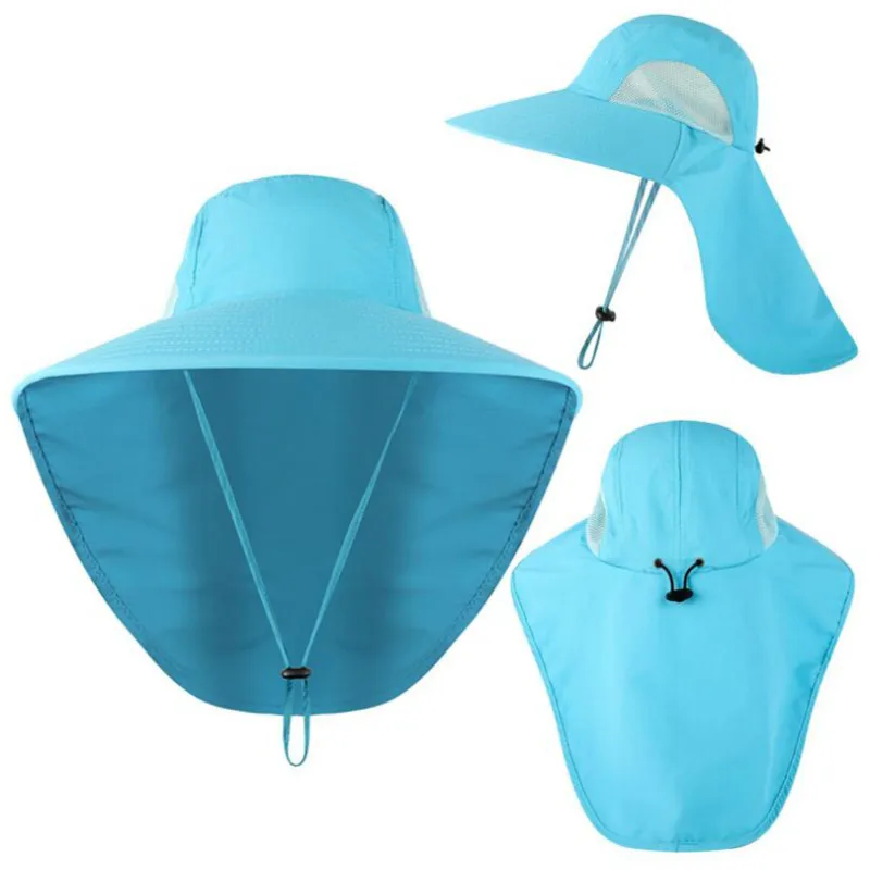 Рыболовная шляпа с широкими полями и крышкой на шею быстросохнущая УФ защитой