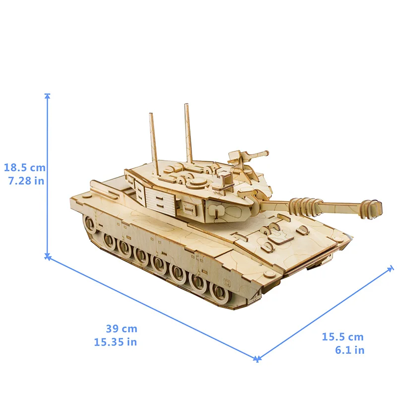 Деревянная сборная 3d-модель танка M1 для самостоятельной сборки Военная серия |