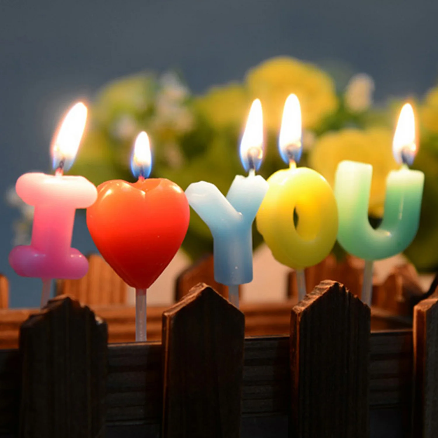 

I Love You Letter Candles Romantic Toothpick Cake Candles Party Decors for Anniversary Wedding Birthday