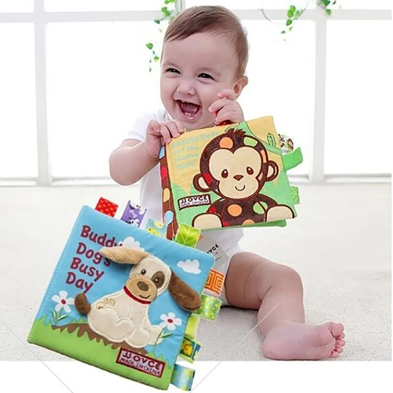 

New Baby Puzzle Toy Soft Cartoon Animal Children Early Education Embroidery Cloth Book Three Dimensional Cloth Book