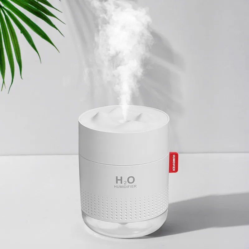 

White Snow Mountain Humidifier 500ML Ultrasonic USB Aroma Air Diffuser Soothing Light Aromatherapy Humidificador Home Difusor