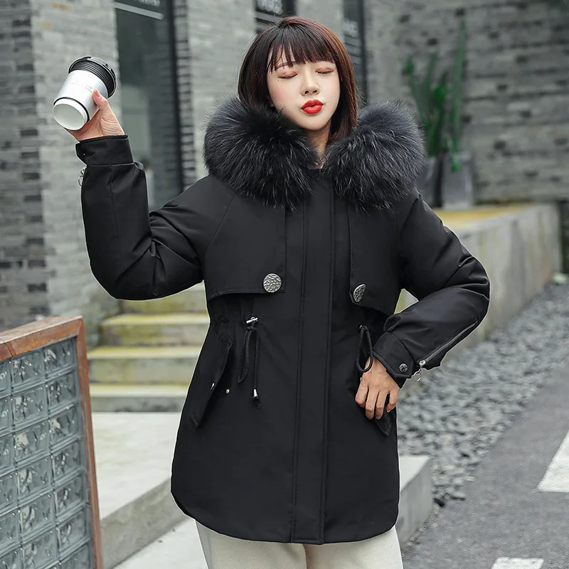 

2020 Hot Sale Zipper Full Cotton Broadcloth Solid Winter New Women's Padded Coat Fashion Plus Plush Pie Overcoming Hooded Thick