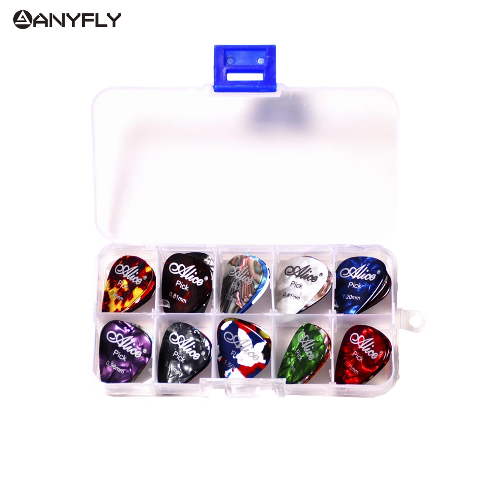 20 stücke alice perle celluloid akustische elektrische gitarre picks verschiedenen dicke plektren 1 kunststoff picks box fall free global shipp