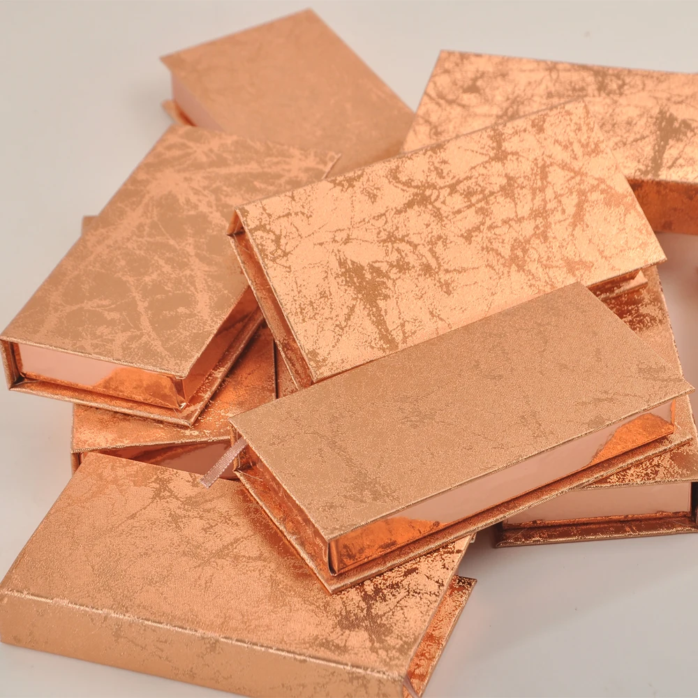 

Eyelash packaging box lash boxes package custom logo rectangle magnetic rose gold mink lashes makeup private label case vendor