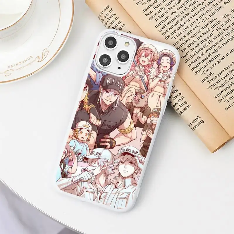 

Cells at Work Code Black black Working cell Case Candy Color iPhone 6 6S 7 8 11 12 XS X SE 2020 XR mini pro Plus MAX funda